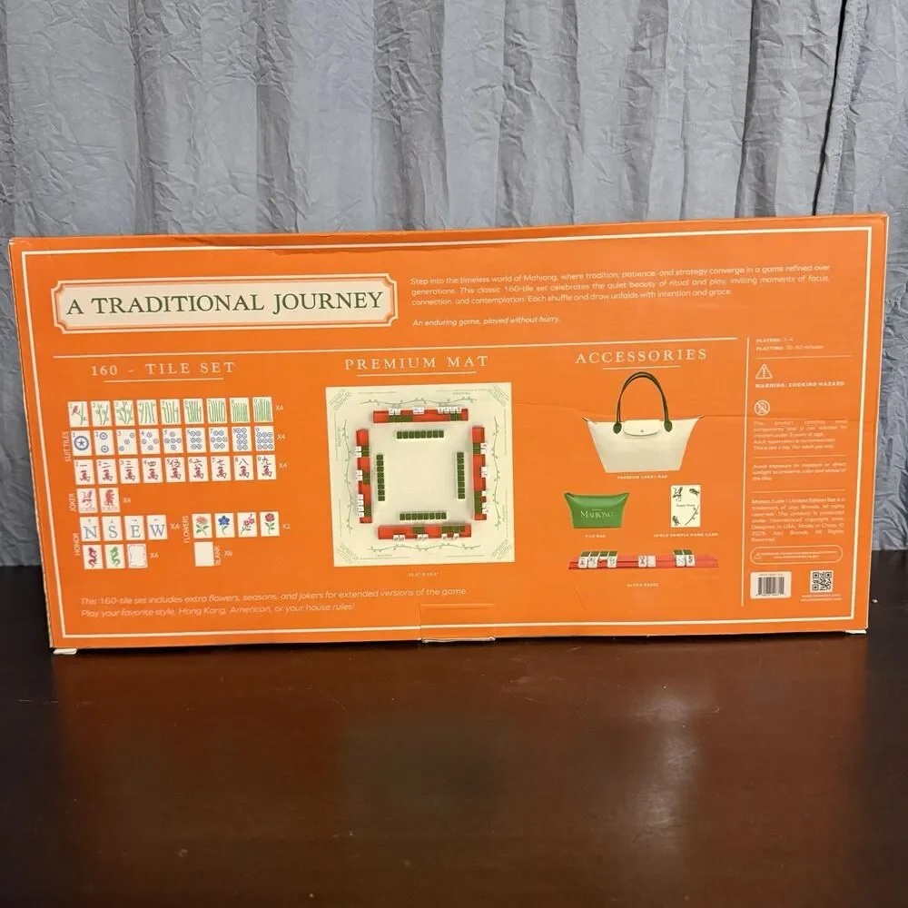 Maison Lude Mahjong Limited Edition 160 Tile Bag Premium Mat Carry Bag 4 Racks